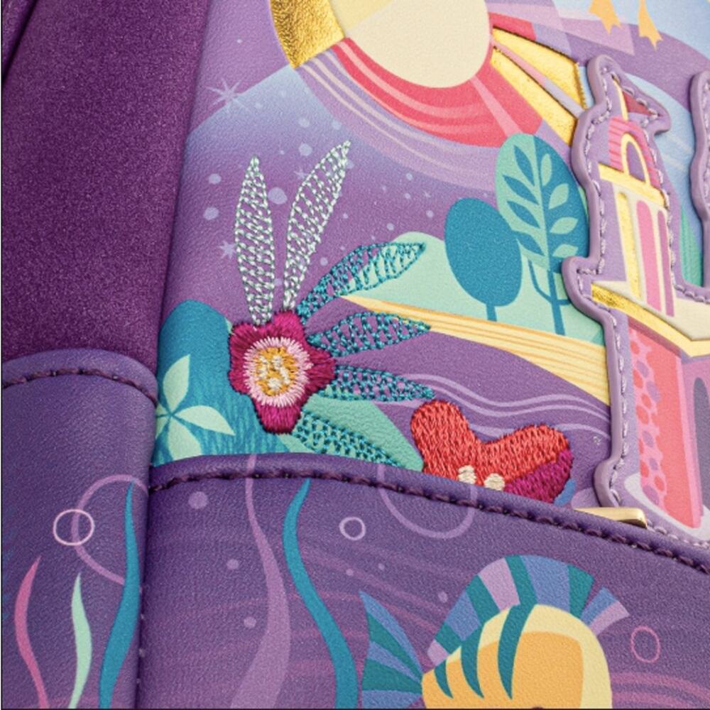 LOUNGEFLY NWT Disney Backpack + Mickey Ears, The Little Mermaid - Picture 9 of 17